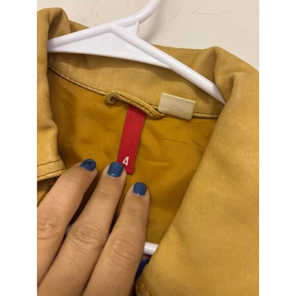 Vintage H&M Genuine Leather Jacket – Size 4 – Camel Tan - Picture 5 of 8